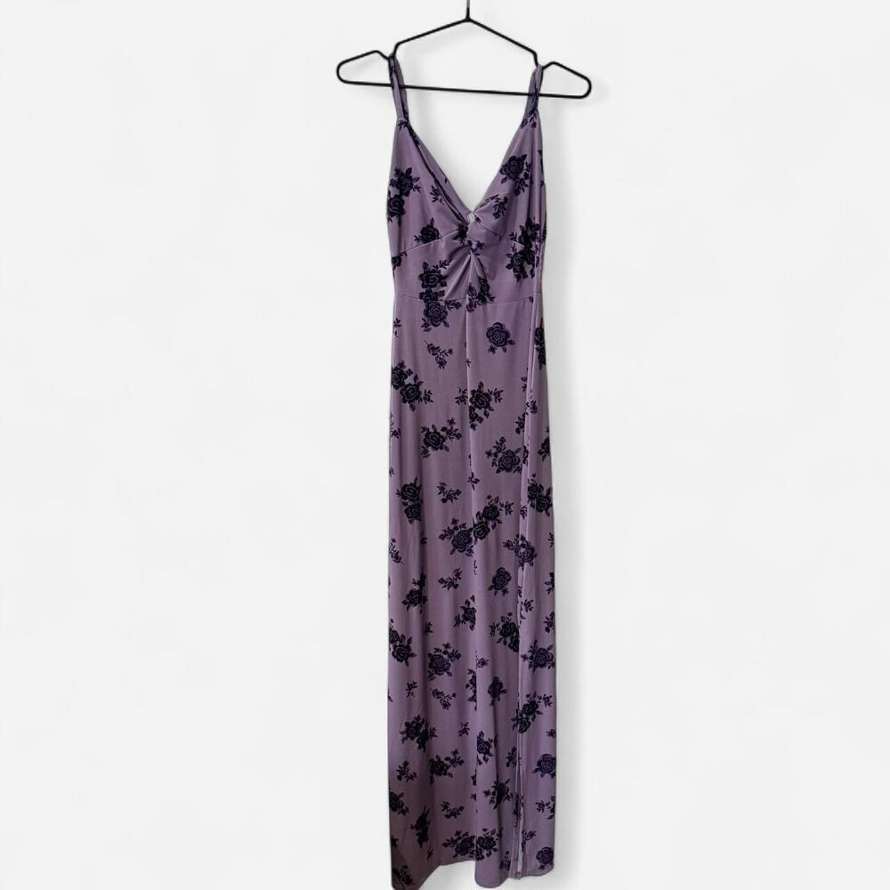 Y2K witchy whimsical purple floral maxi dress with roses Womens Small
